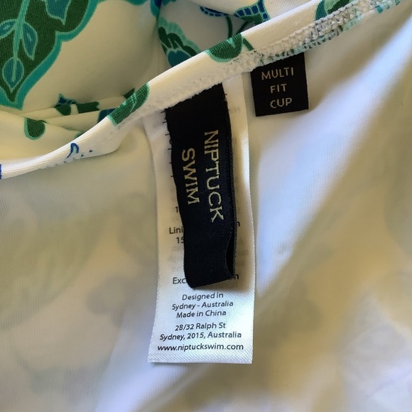 Niptuck Floral Blue and Green One Piece Swimsuit Size 6 Like New - Picture 5 of 9